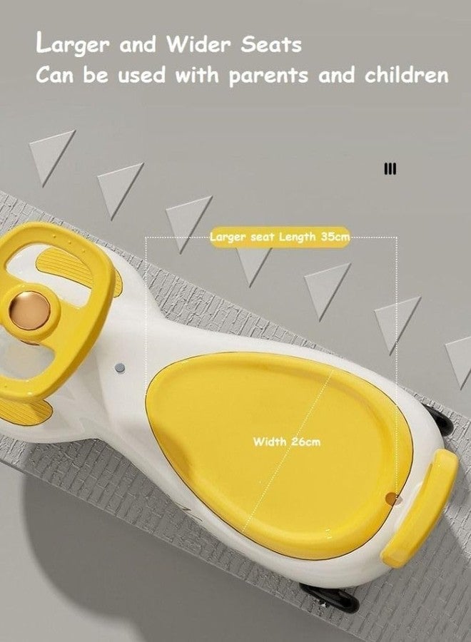 Avarin Baby Swing Cars for Boy/Girls, Push Ride on Kids Car with Led Lights, Scratch Free PP Wheels & Music, Bluetooth Connect,Twister Wiggle Ride on Kids Car with 360° Steering, (Yellow) - Image 2